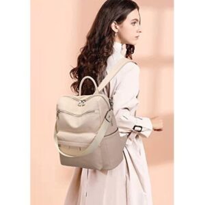cream leather backpacks for women college bag